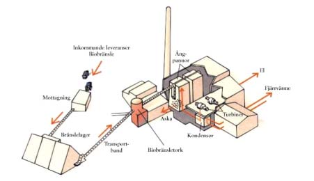 Det finns olika typer av torkar för biobränsle. Här beskrivs principen för en fluidiserande ångtork, vilken används av Borås Energi för torkning av GROT.
