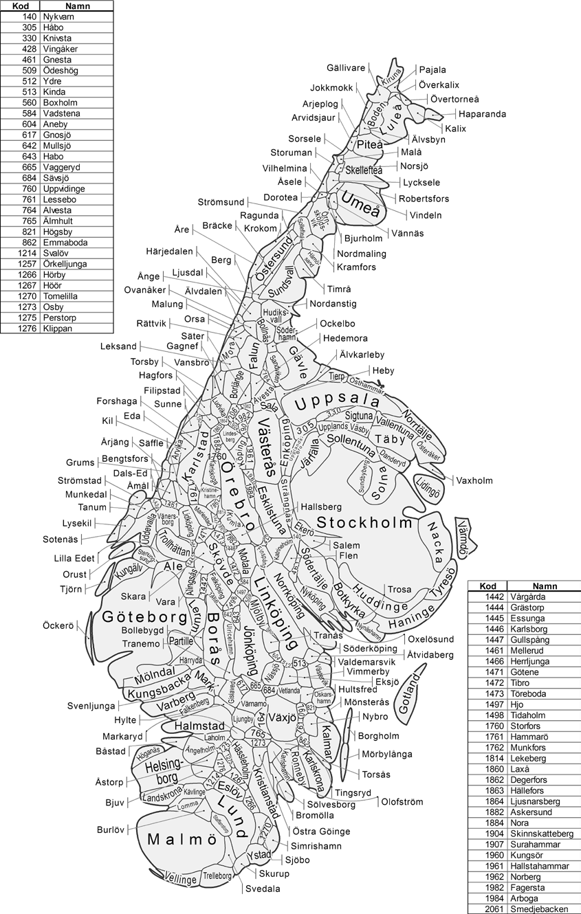 Karta 2 Sveriges kommuner.
