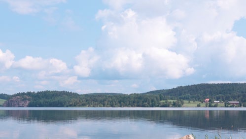 Vid högvatten Oligotrof sjö, t.ex.