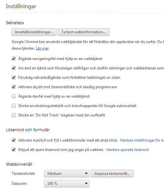 Google Chrome Cookies och