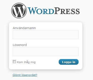 Logga in Finns det inte någon inloggningslänk på din hemsida ska du skriva in ditt domännamn följt av /wp-login.php Tex www.