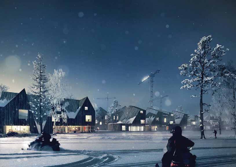 2033 2050 2100 Gatan och de offentliga rummen smälter samman till ett kontinuerligt strukturerande stadsrum med sekvenser.