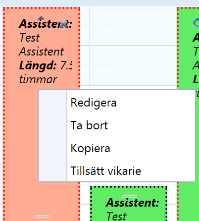 När du är sjuk går du in och markerar detta på ditt pass genom att kryssa i kryssrutan sjuk, tryck sedan på spara.