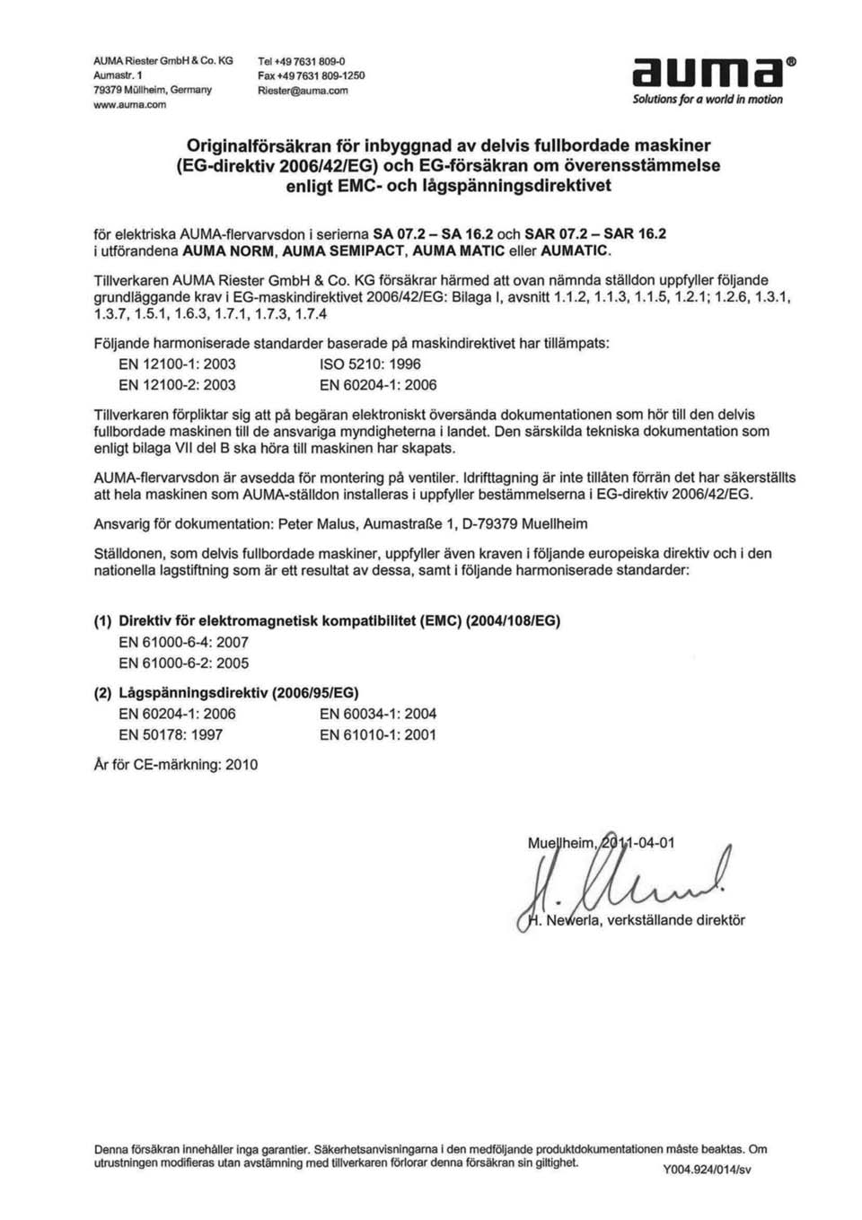SA 07.2 SA 16.2/SAR 07.2 SAR 16.2 Styrenhet: Elektronisk (MWG) Certifikat 14.