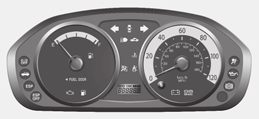Trippmätare, funktions- /nollställningsknapp 8. Bränslemätare : om bilen har ett reglage för bortkoppling av passagerarens krockkudde.