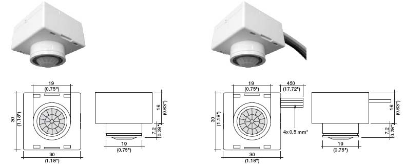 smartdim Sensor 1 / smartdim Sensor 1 Cable Sensor för inbyggnad i armatur/ljusreglering/rörelsedetektering smartdim Sensor 1 smartdim Sensor 1 Cable De kompakta smartdim Sensor 1 / smartdim Sensor 1