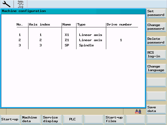 System 8.1 System Manöverföljd Via det fullständiga CNC-tangentbordet växlar du till manöverområdet <SYSTEM> och grundbilden visas.