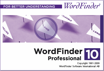 Uppstart När WordFinder laddas visas startbilden för WordFinder: Om du inte vill visa startbilden vid uppstart av WordFinder, ta bort markeringen för Visa startbild.