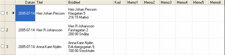 Lägga till text från Microsoft Excel i en etikettlista Vid första användningstillfället visas meddelandet Spara data i etikettlistan?