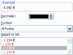 VALUTAFORMAT Markera området I:4 till L:12 och klicka sedan på knappen för Valutaformatering av cellens innehåll. Som standard kommer valutaformateringen att antingen vara eller kr.
