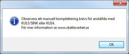 Kontrollera inkomståret som anges högst upp till vänster i bilden. Står där 2014 angivet, vet du att du arbetar i korrekt databas.