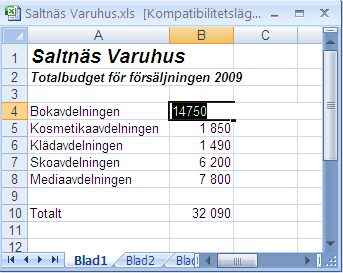 16 IT grundkurs 2 i datateknik vid Ålands lyceum Tryck ENTER för att avsluta. Cell B4 innehåller inte längre någon länk, utan ett värde.