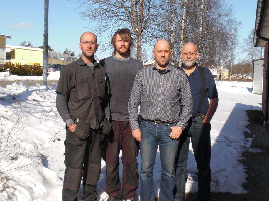 Johan, Oskar, Jan-Olof och Andreas Krona, ägare av Callo Jag tror att Jan-Olof (pappan) är lite stolt över att han har lyckats att få