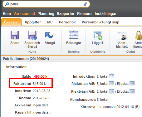 Detta kan bli förvirrande för eleven, eftersom den anser att den betalt risk1b.