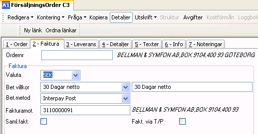 Proj: Anger du projekt här i Order bilden behöver inte du ange den senare i konteringsbilden. Perioden är oftast den perioden som är öppen och den kommer upp automatisk. Best datum är dagens datum.