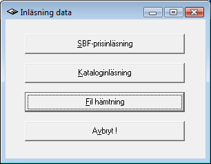 Uppdatering av data & program<läsa in data> Både SD&E programmet och den data som kommer från dina leverantörer kräver regelbunden uppdatering.