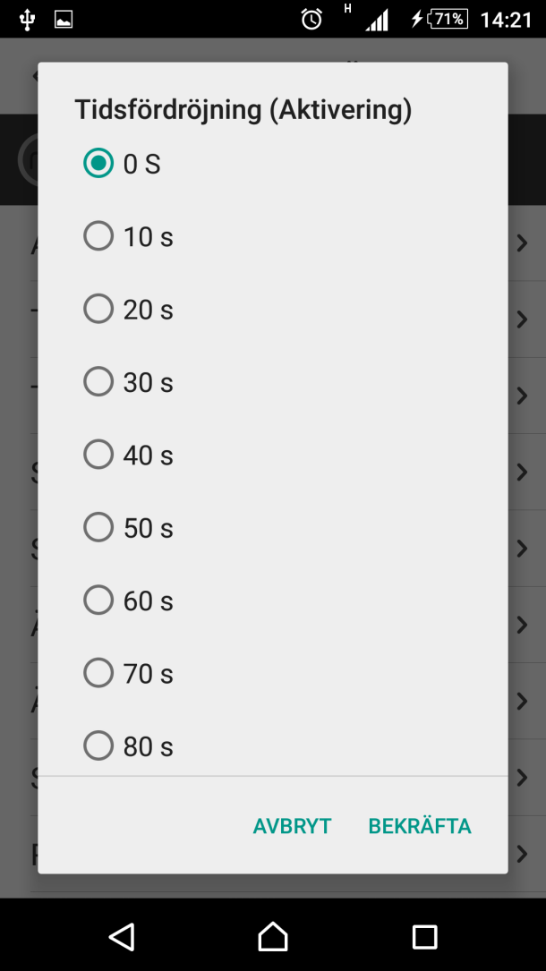 1A 2A Välj den tid ni vill att ert larmsystem automatiskt ska aktiveras.