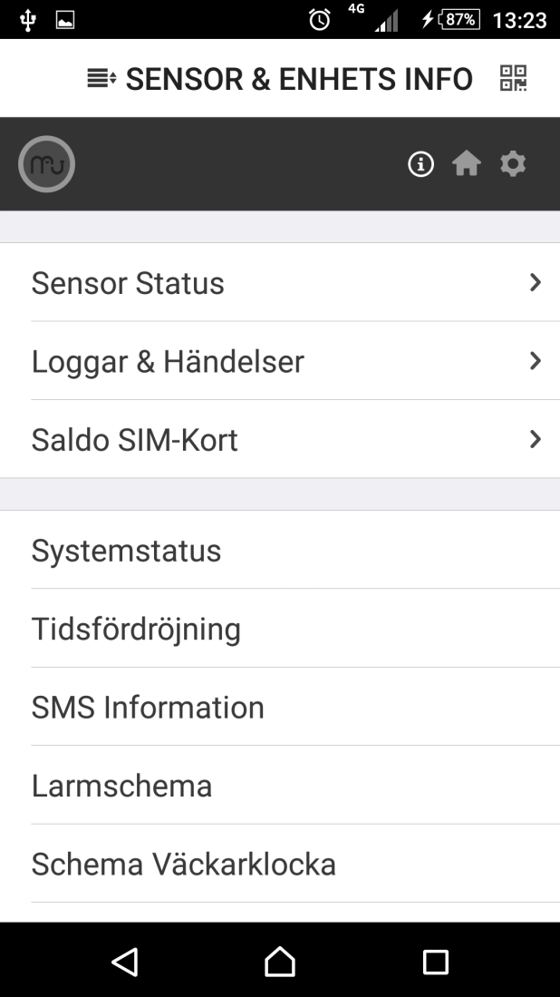 9. Enhets Status och Händelse logg 1A 2A