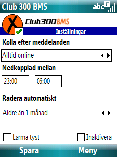 Inställningar Inställningar har tre menyer. Default visas Rapportör. Här fyller du i dina personliga uppgifter, d.v.s Förnamn, Efternamn, Rapportsörskod, E-mail samt Mobilnummer.