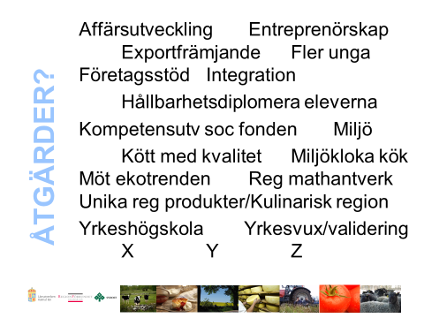Utkastet till strateg presenterar också ytterligare åtgärder som identifierats i arbetet med att ta fram en livsmedelsstrategi för Kalmar län, men som i detta skede inte getts högsta prioritet.