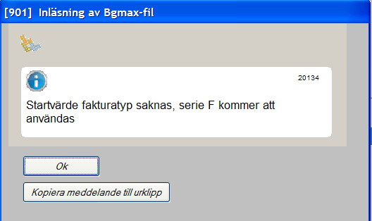 Förvalt betalningssätt Ett förvalt betalsätt läggs upp under inställningar. Detta betalningssätt föreslås i delrutinen BgMax men kan ändras, för varje manuellt bearbetad post.