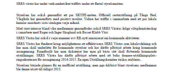 BILAGA 4. SRRS/VÄSTRA 4.1.
