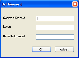 1.4 Byta lösenord Efter första inloggningen kommer du tvingas att byta till ett eget lösenord. Välj ett lösenord med minst 8 tecken. Bekräfta och sedan OK.