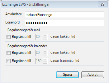 3. Att ansluta till Exchange 3.1 Starta upp inställningsvyn.