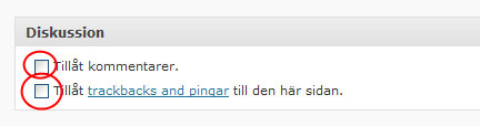 Redigera innehållet på hemsidan Ännu finns bara en sida, startsidan [Om].