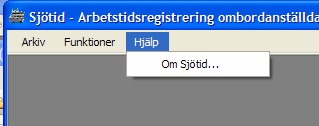 Hjälp Under menyn Hjälp, finns