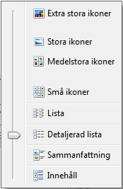 Visa menyraden Menyraden visas inte i Utforskaren i Windows 7. Tryck på Alt-tangenten för att aktivera denna.