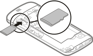 Komma i gång 7 3 Se till att batteriets kontakter är vända så att de passar i batterifacket och sätt sedan i batteriet.