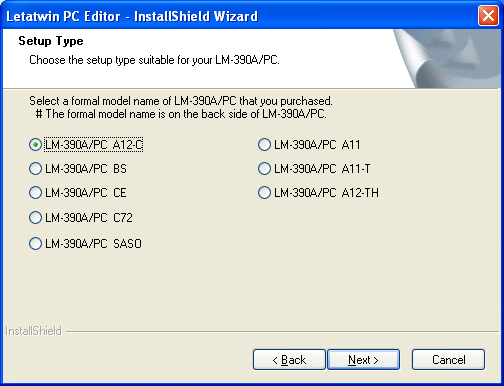 REDIGERA DATA I EN ERSONDATOR 8.1.1 INSTALLERA MJUKVARAN LETATWIN C EDITOR 1. Innan du installerar "LETATWIN C Editor ", avsluta andra program som är öppna. 2. Sätt in den medföljande CD-ROM i datorn.
