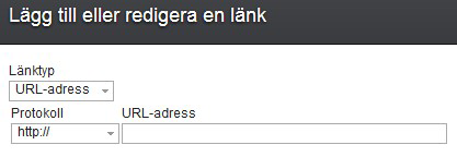 Den här uppgiften 1. Välj Infoga > Länk. Fönstret Lägg till eller redigera länk visas. 2.