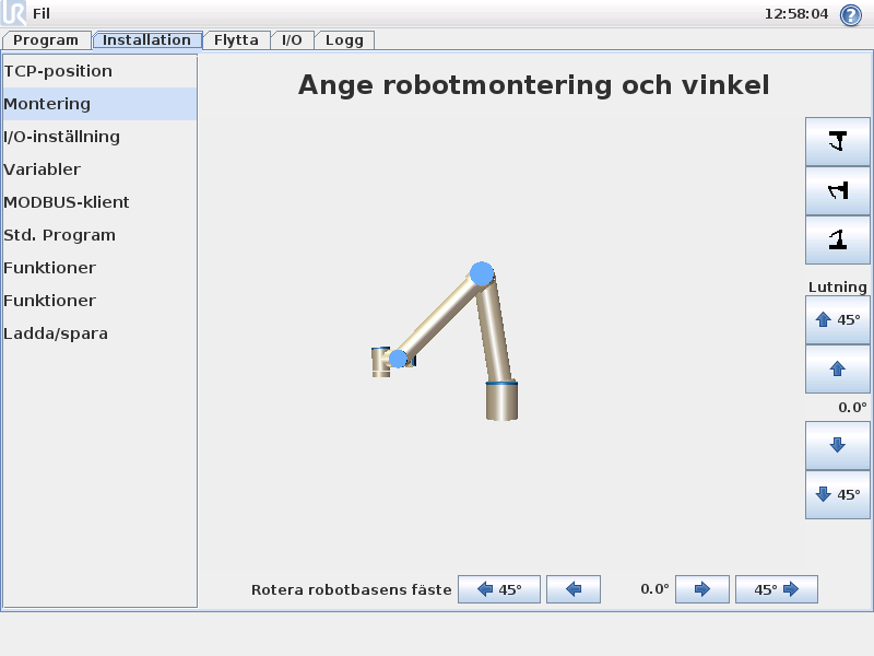 3. Robotstyrning rör sig linjärt är det den här punkten som rör sig längs en rät linje. Det är också TCP-punktens rörelse som visas på grafikfliken.