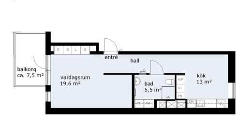 DET BEKYMMERSLÖSA LIVET Här hittar du väl genomtänkta lägenheter med funktionella planlösningar på ett utmärkt läge. Lägenheterna har god standard och genomgående vitmålade väggar samt askparkettgolv.