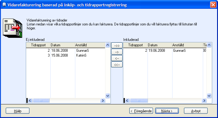 KONTAKTUPPFÖLJNING 7. Välj den kontakt (och eventuellt kontaktperson) som du vill skapa ordern för genom att klicka på sökknappen i det första fönstret i guiden. Klicka på Nästa. 8.