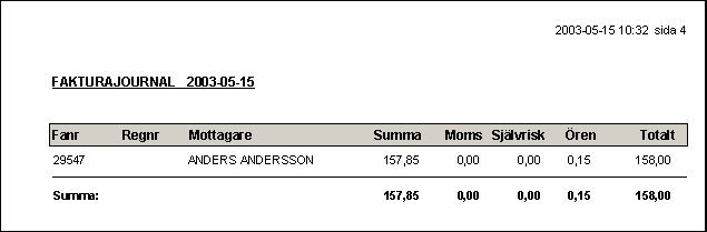 Nästa sida består av motsvarande information för interndebitering.