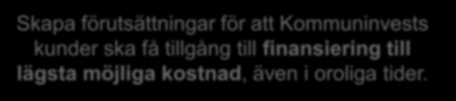Upplåning & investerarrelationer Skapa förutsättningar för att Kommuninvests kunder ska få
