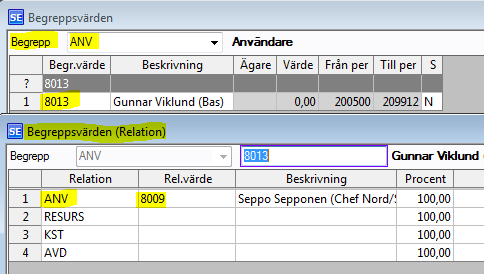 Via annan relation används när ersättaren ska hämtas via ytterligare en relation.