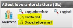 Skapa/redigera mall När du har en färdigkonterad faktura aktiv i attestbilden kan du spara konteringen genom att klicka på Skapa/redigera mall.