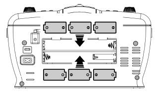 5mm hörlursuttag 17) CD dörr öppna/stänga 18) Skalpekare 19) FM-Stereo LED indikator 20) Tuner LED indikator 21) FM-ST väljare 22) Teleskopantenn 23) AC uttag 24) Batterifack Varning: Användning av