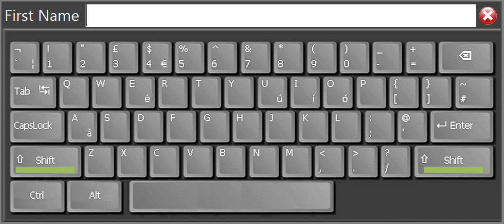 Systemöversikt 2.4 Using the On Screen Keyboard (OSK) Data is entered into FusePanel using an on screen keyboard (OSK).