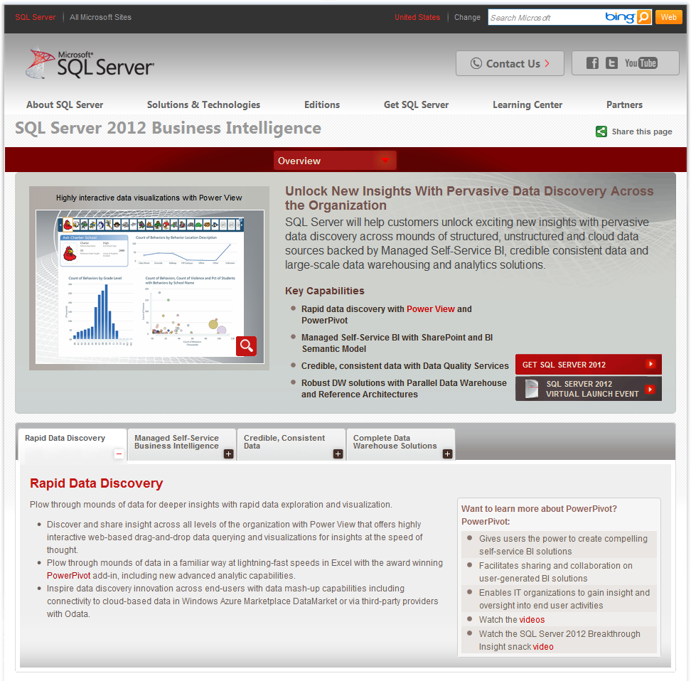 SQL Server 2012 Business Intelligence http://www.microso ft.