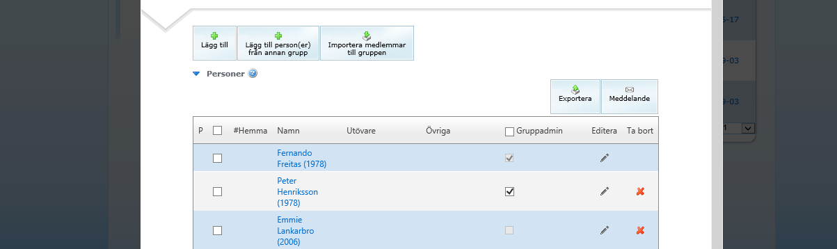 Importera medlemmar till gruppen Om du har möjlighet att ladda ner vår importfil som finns i medlemsregistret och spara på din dator.