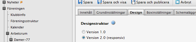 Design NYTT! Du kan välja att ha en version av er Idrottonline sida som är anpassad för andra enheter än datorer så som surfplattor och mobiltelefoner.