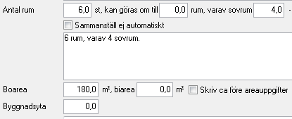 Du kan lägga till/ta bort val i beskrivningen samt komplettera den med fler bilder. Till höger om de flesta inmatningsrutor finns en uppdateringsknapp.