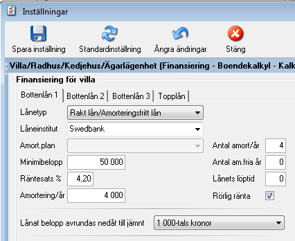 du ställt in detta klickar du på knappen direkt efter pris och programmet lägger då upp ett