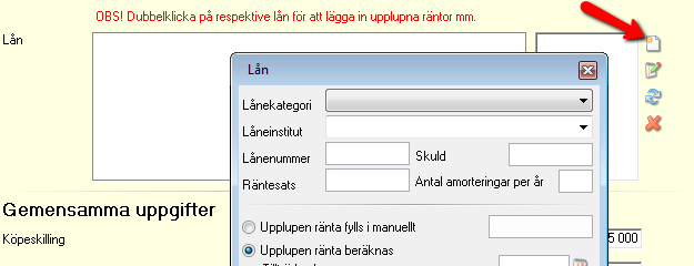 Uppgifter från objektet överförs till likvidavräkningen.