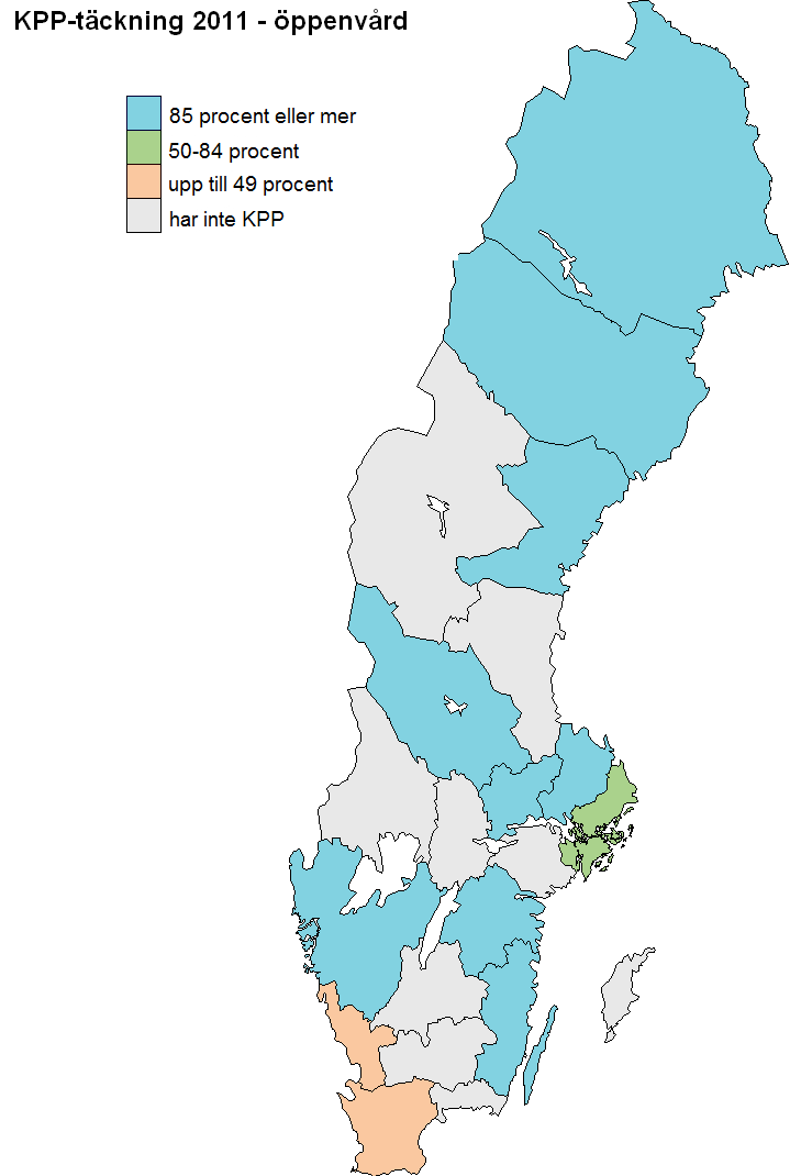 KPP 2011 ÖPPENVÅRD somatisk specialistsjukvård jämfört med Patientregistret Lä ka rbe sök La ndsting/re gion PAR KPP % a v PAR T OT ALT inlä mna de ÖVkonta kte r Västerbottens läns landsting 271 395